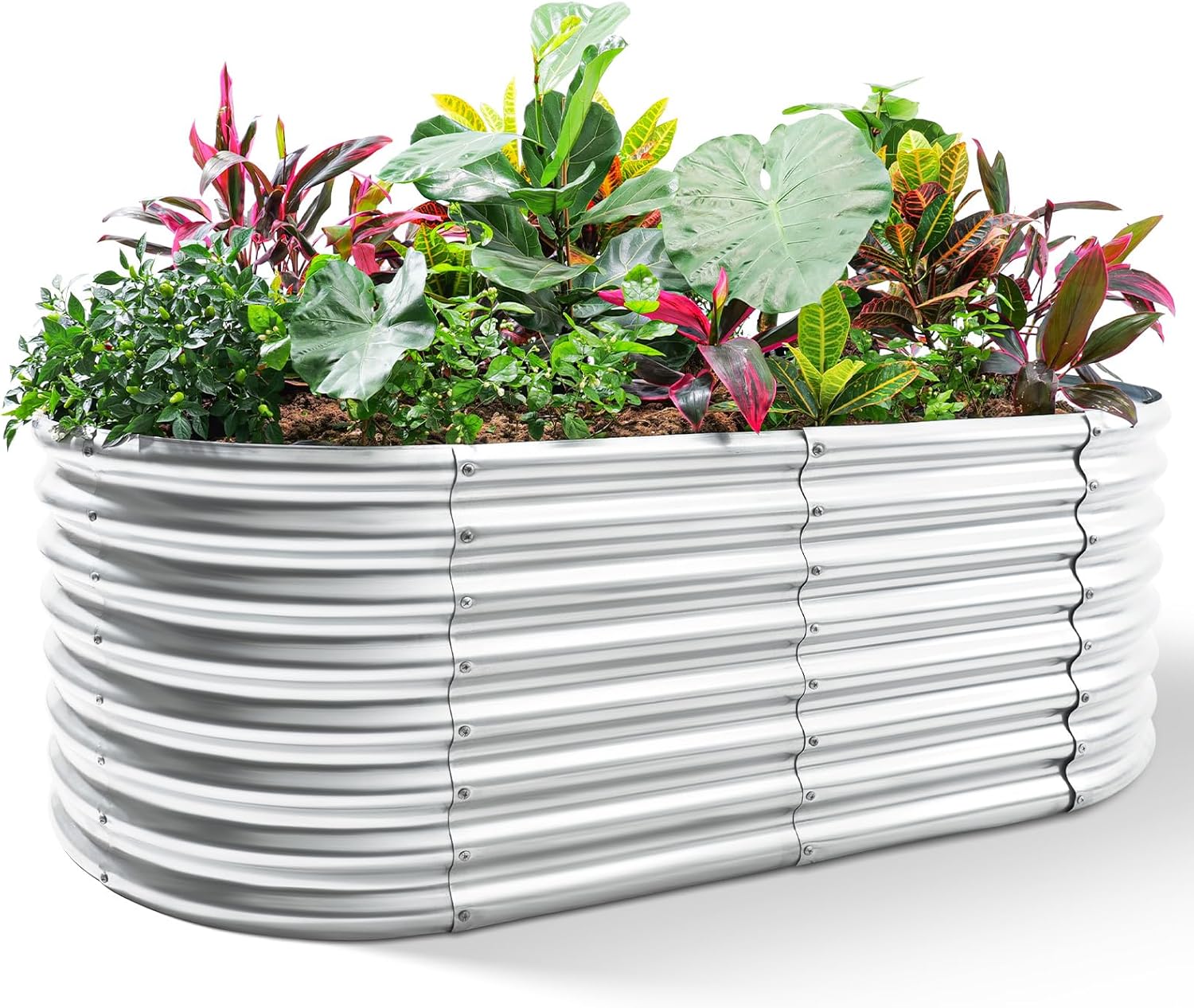 Raised Garden Bed - Galvanizli Yükseltilmiş Bahçe Yatağı, 8x4x2ft Dış