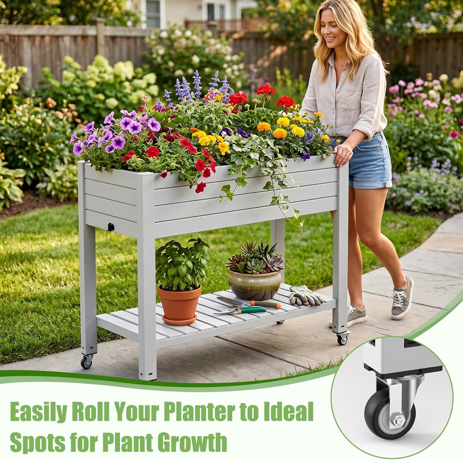 Tekerlekli ve Ekstra Depolama  - Raised Garden Bed incelemesi ve fiyatı