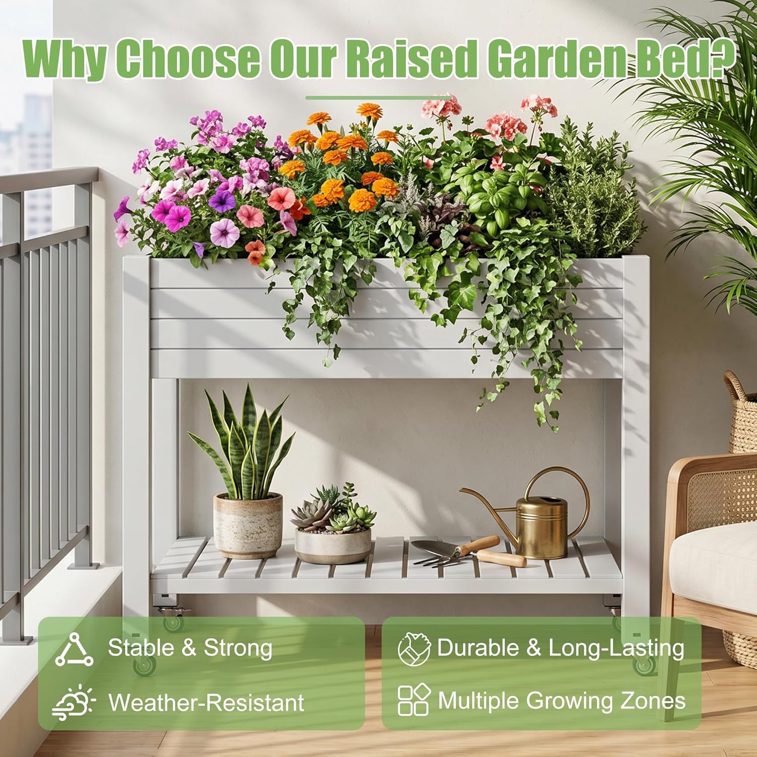 Tekerlekli ve Ekstra Depolama  - Raised Garden Bed incelemesi ve fiyatı
